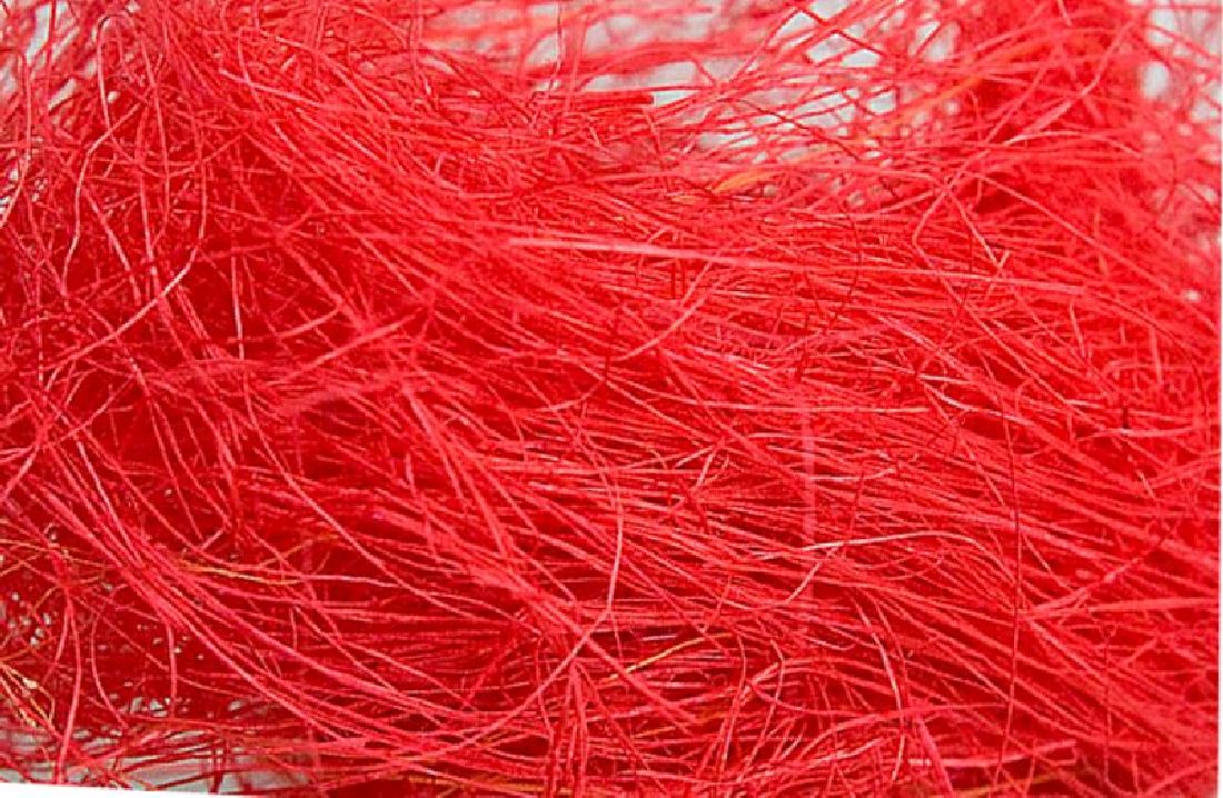 Sisal Watte, Flachshaar ROT 11 Sisalwolle Poly 500 gr. Feenhaar Dekogras