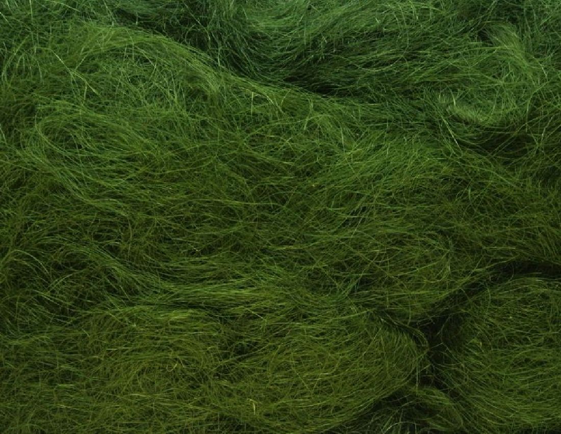 Sisal Watte, Flachshaar MOOSGRÜN Dekogras Feenhaar Poly 500gr. Sisalwolle