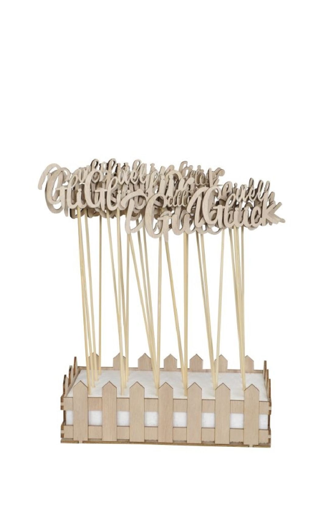 Wünsche-Stecker natur 8cm + 22cm Stab 640263 Alles Gute Für Dich Viel Glück