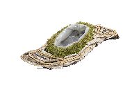 Pflanzgefäß Welle natur-grün 47mrz13 40x16x7cm Moos-Rinde-Zweige