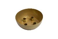 Metallschale Stabkerzenhalter gold 37meg Adventskerzenhalter Ø20x7cm für 4 Stab/Spitzkerzen